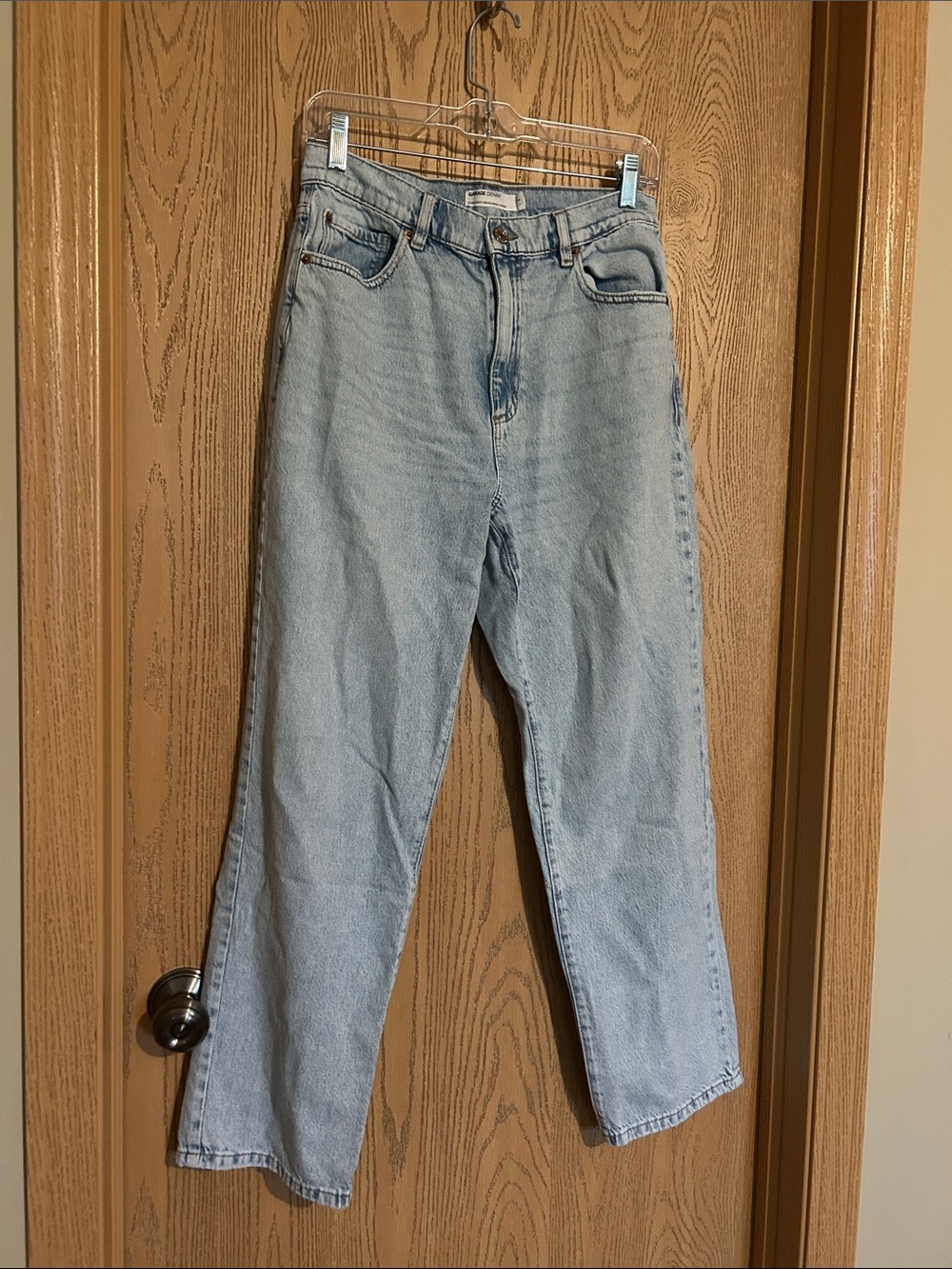 Garage Light Blue High-Rise Straight Jeans